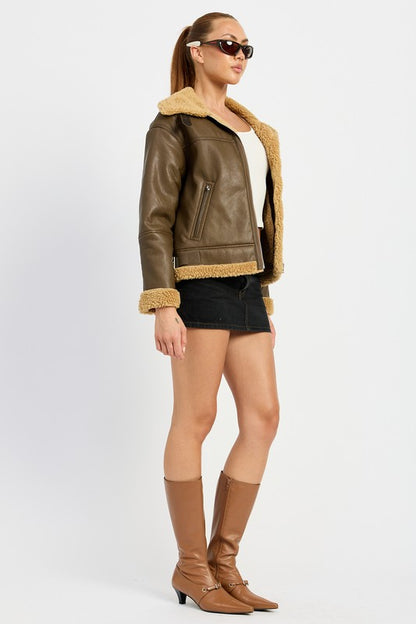 SHEARLING MOTO JACKET