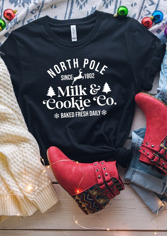 North Pole Milk and Cookie Co Graphic Tee