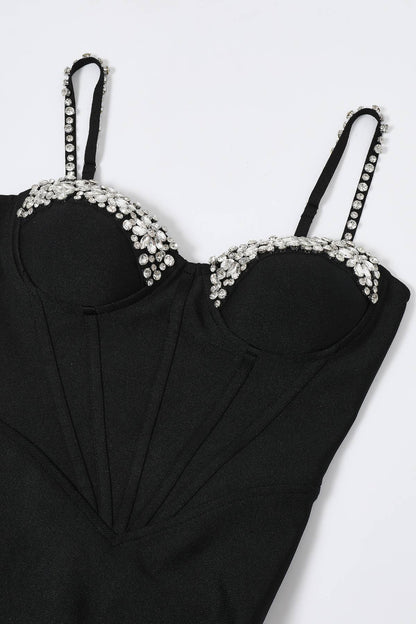 Moonlight Embellished Corset Midi Dress byRivir