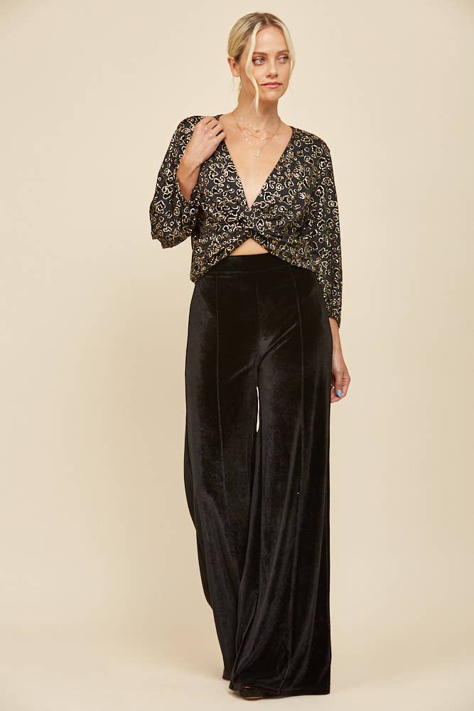 Velvet Palazzo Pants by Wisteria Lane