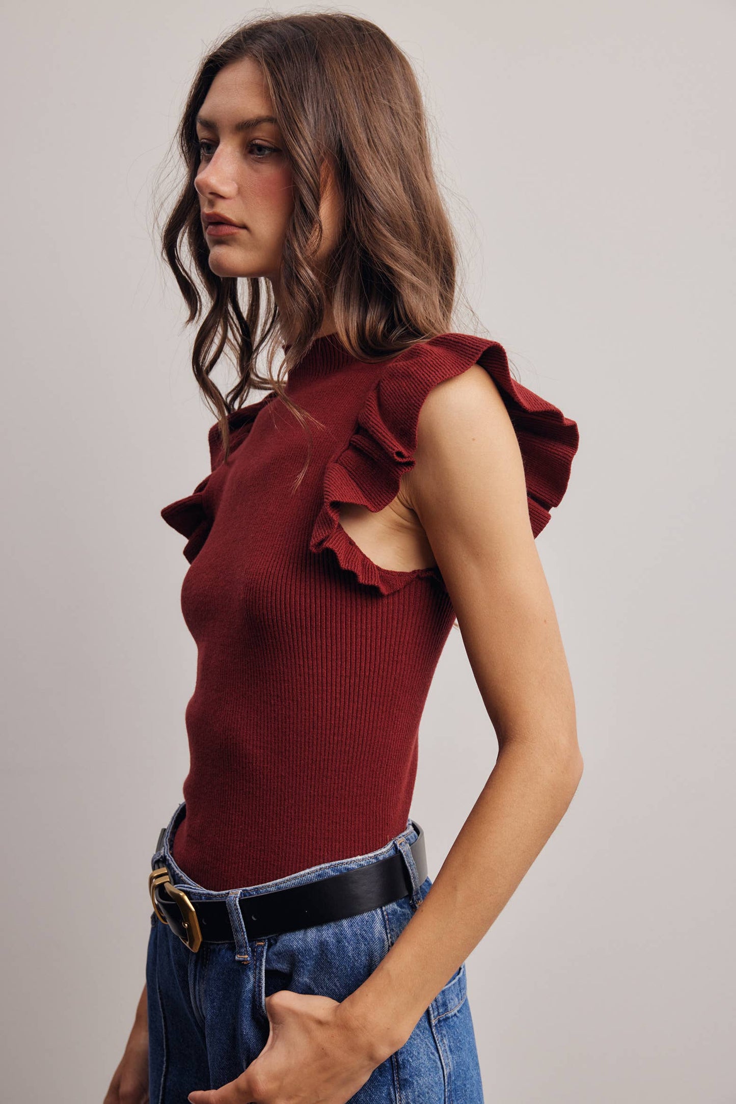 Cameo Ruffle Top By Forte