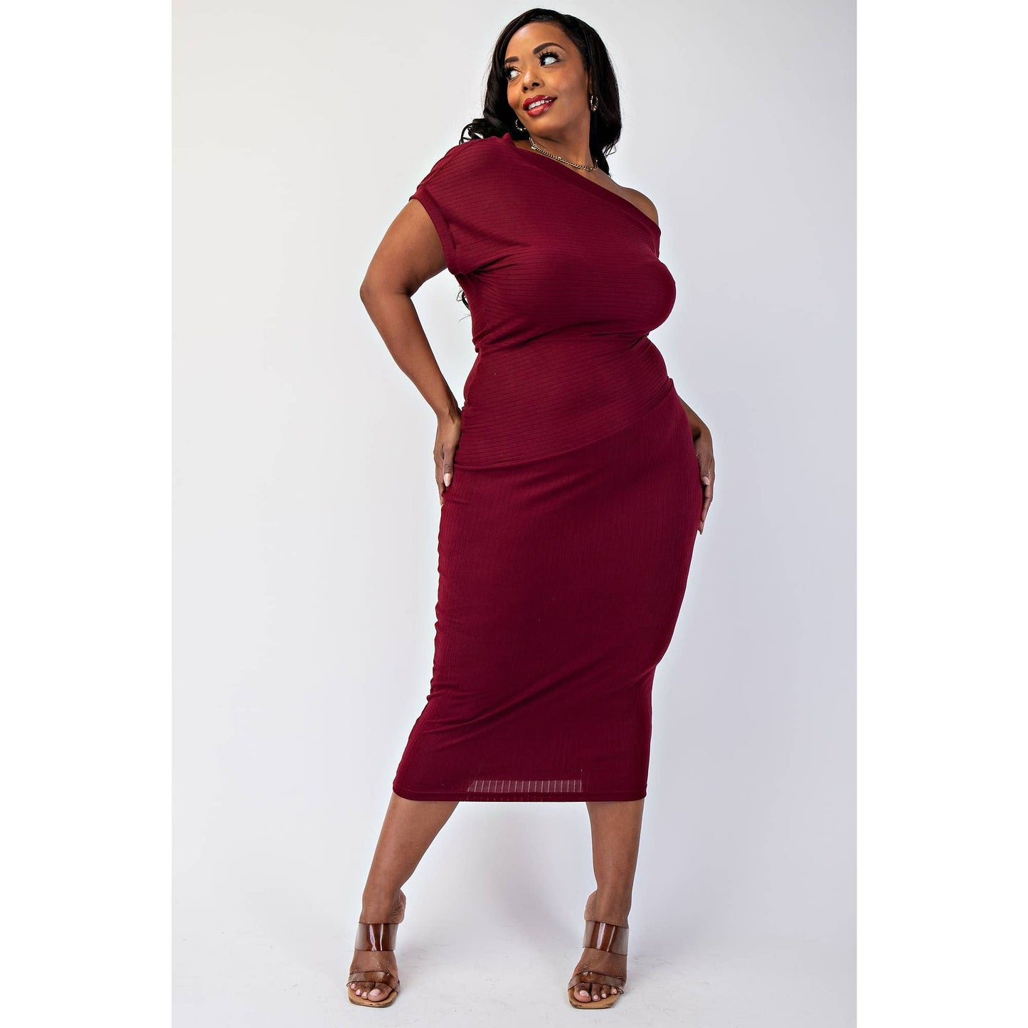 Omega Ribbed Knit Dress