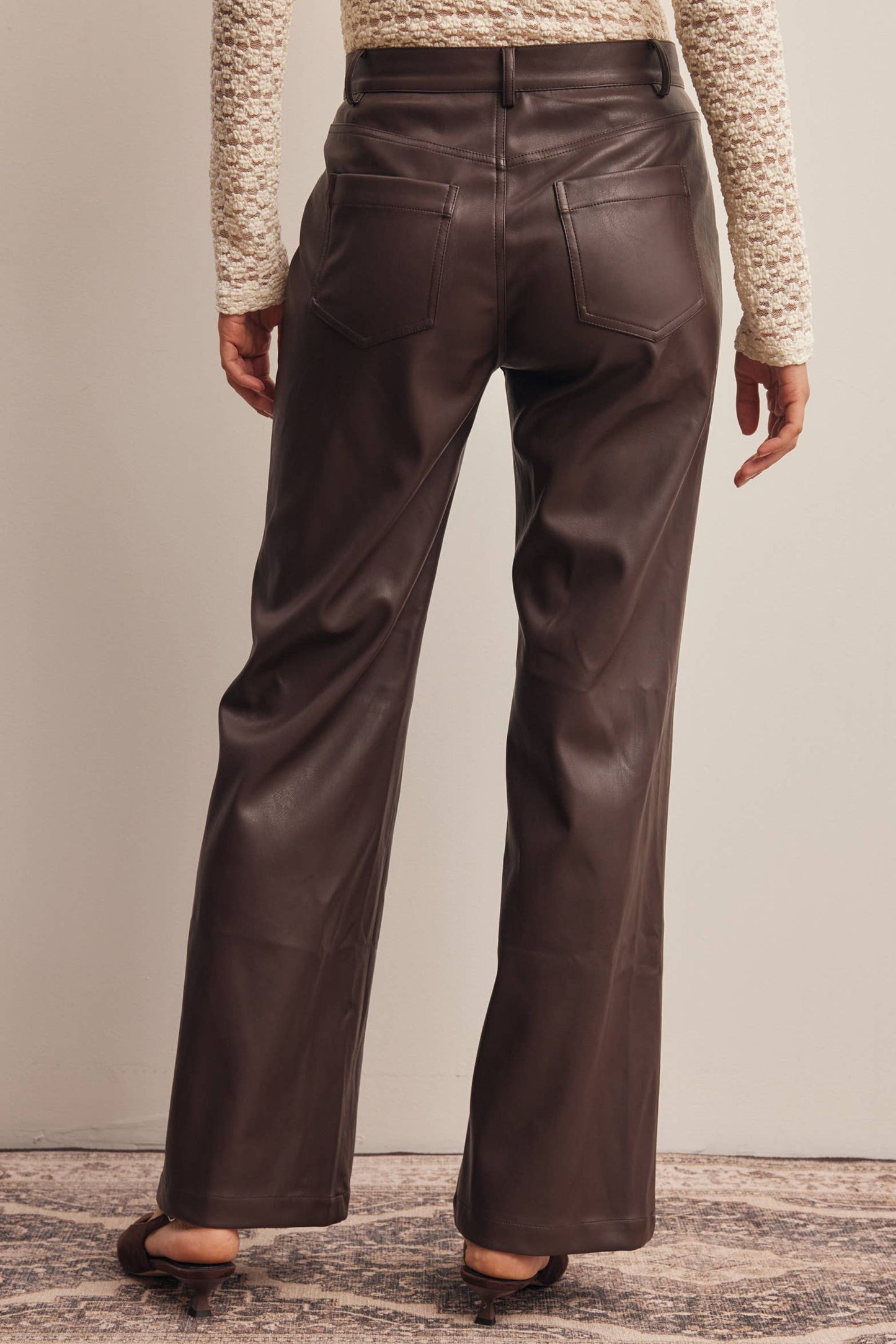 Fanisha Leather Straight Leg Pants by Forte
