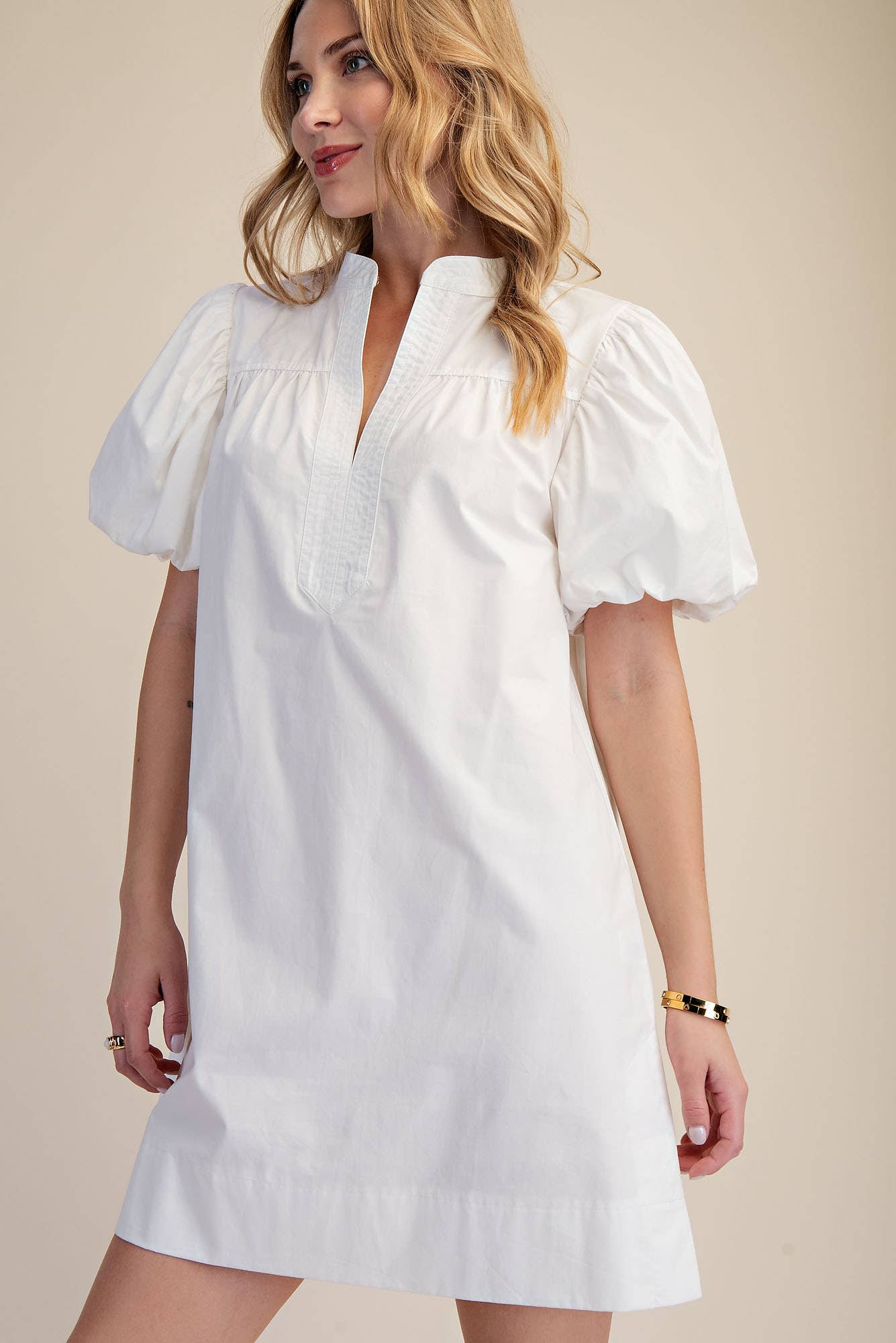 China Bubble Sleeve Mini Dress