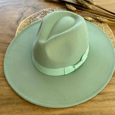 Vegan Felt Panama Hat W/Ribbon