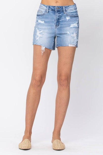 Maria High Waisted Destroyed Shorts
