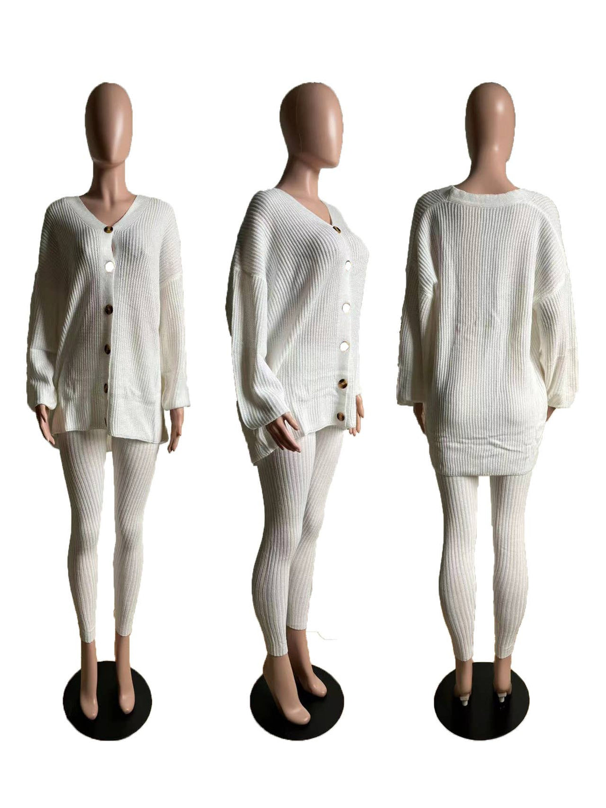 Tabitha Long-sleeved knitted sweater legging suits set 2pcs