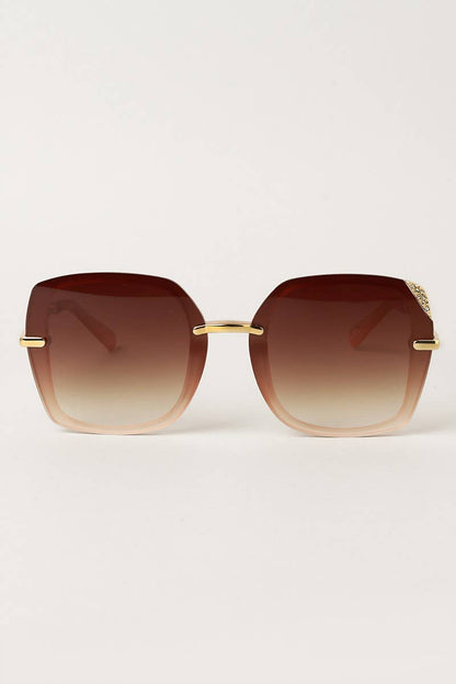 Women's Square Sunglasses with Rhinestone