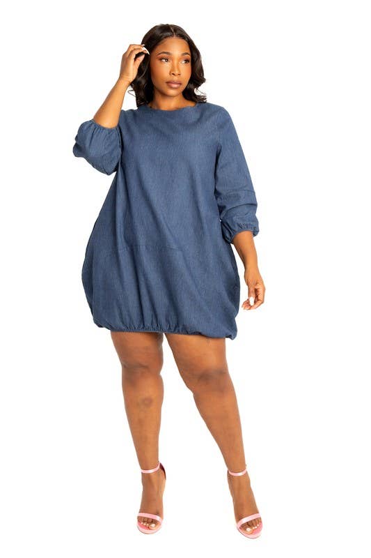 Niesha Washed Bubble Hem Dress