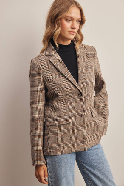 Plaid Tailored Blazer by Forte