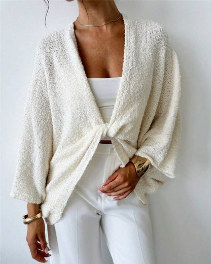 Janet Crossover V-Neck Cardigan Sweater