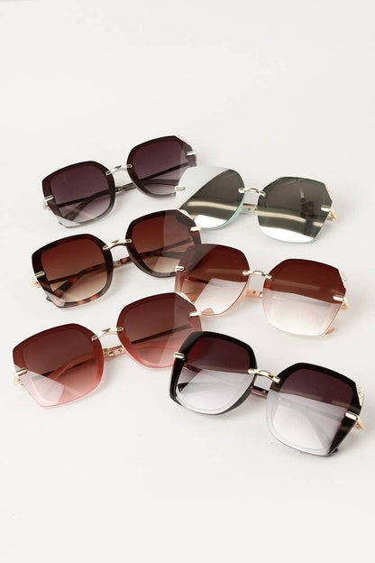 Women's Square Sunglasses with Rhinestone