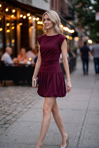 Champagne Bubble Hem Dress