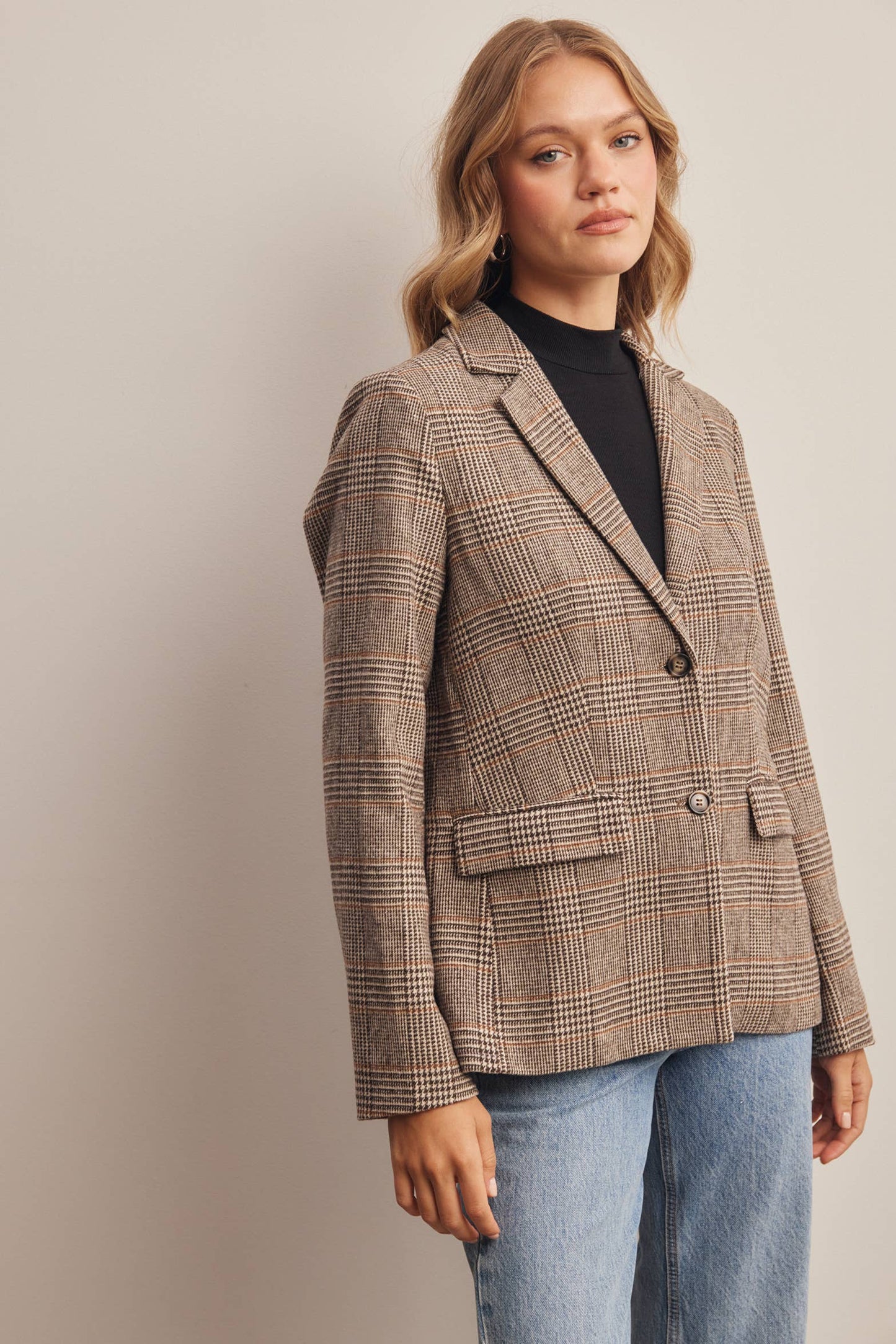 Plaid Tailored Blazer by Forte