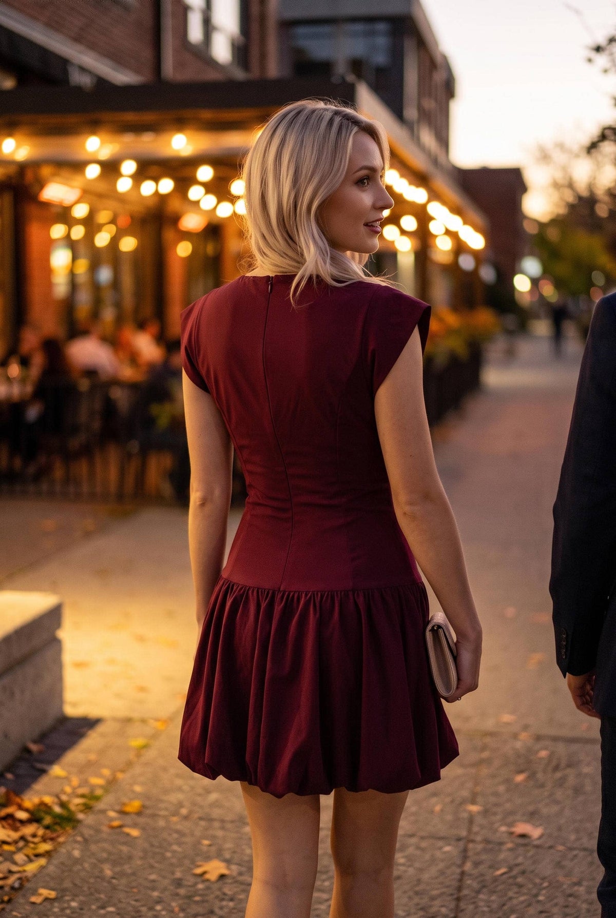 Champagne Bubble Hem Dress