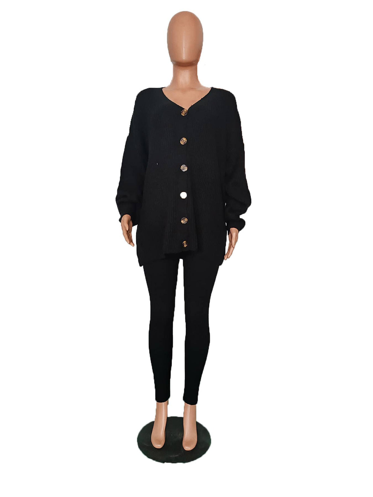Tabitha Long-sleeved knitted sweater legging suits set 2pcs