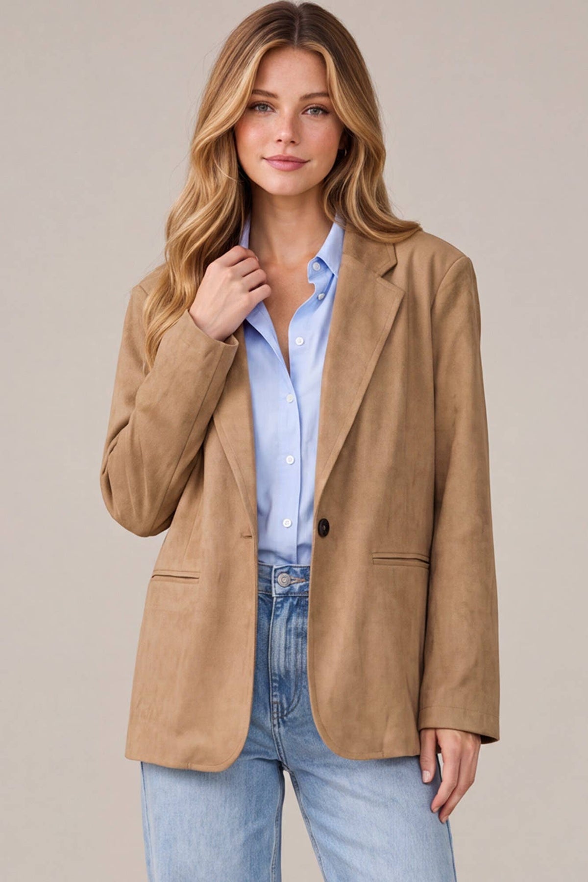 SUEDE OVERSIZED BLAZER by Raymono