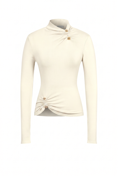 Asymmetric Gold Trim Top