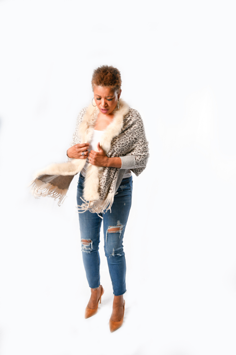 Cheetah Fur Shaw Cardigan