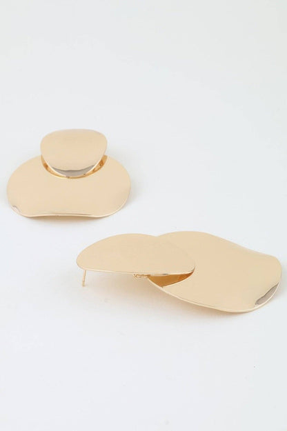 Shiny Minimal Petal Drop Earrings