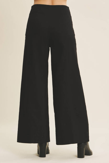 Jamesha Wide Leg Khaki Pants