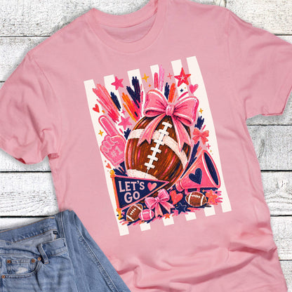 Football Pink Out Breast Cancer Graphic Tee