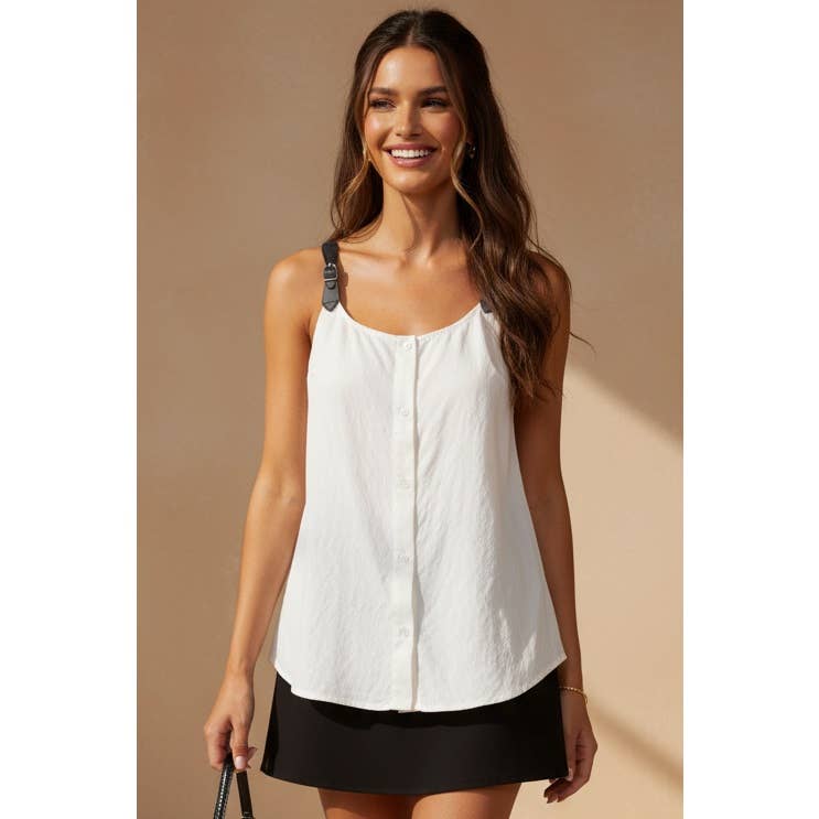 Buckle Strap Sleeveless Top