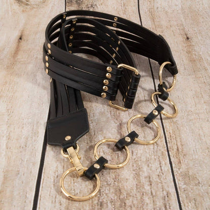 Circle Link Layered Vegan Leather Belt