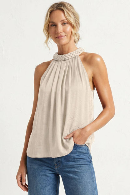 Sleeveless Braid Detail Top