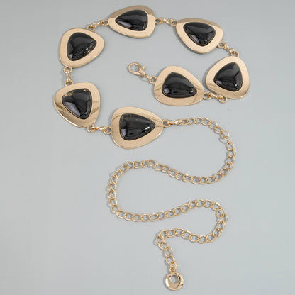 Triangle Resin Stone Link Chain Belt