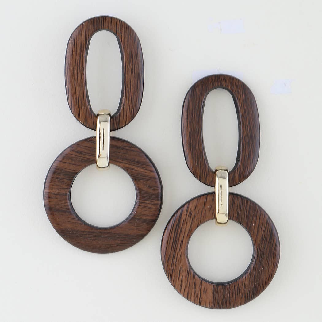 Modern Grain Link Chain Earrings