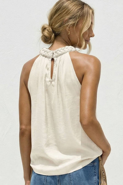 Sleeveless Braid Detail Top