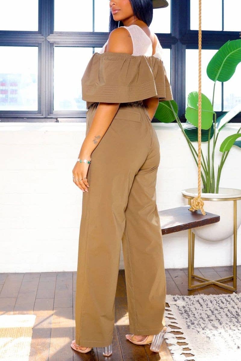Essence Off-Shoulder Utility Jumpsuit