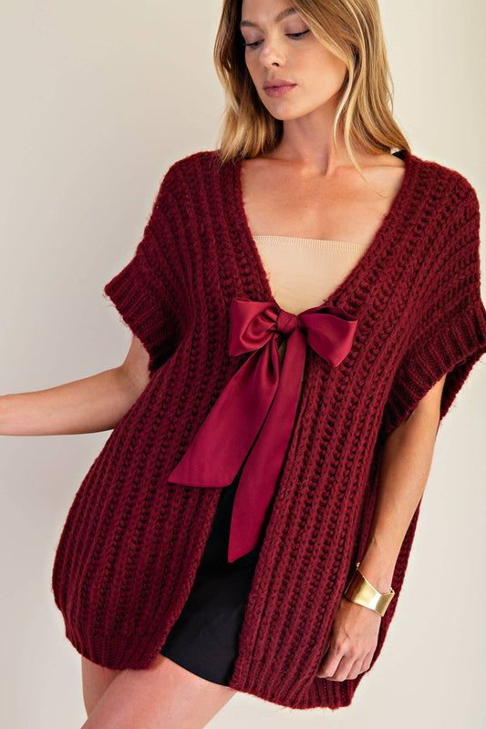 Front Bow Tie Sweater Vest