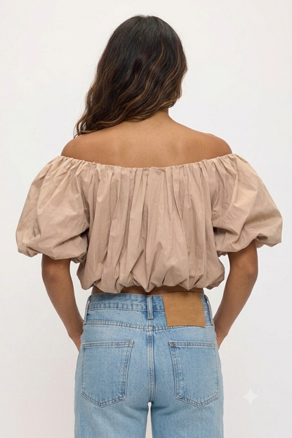Poplin Bubble Hem  Top