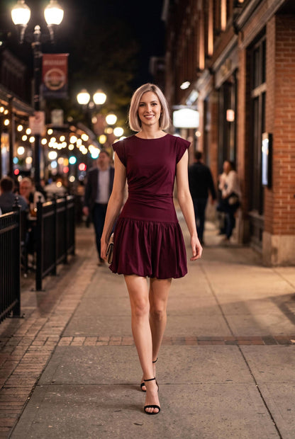 Champagne Bubble Hem Dress