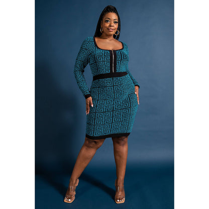 Monte Monogram-pattern zip-up dress