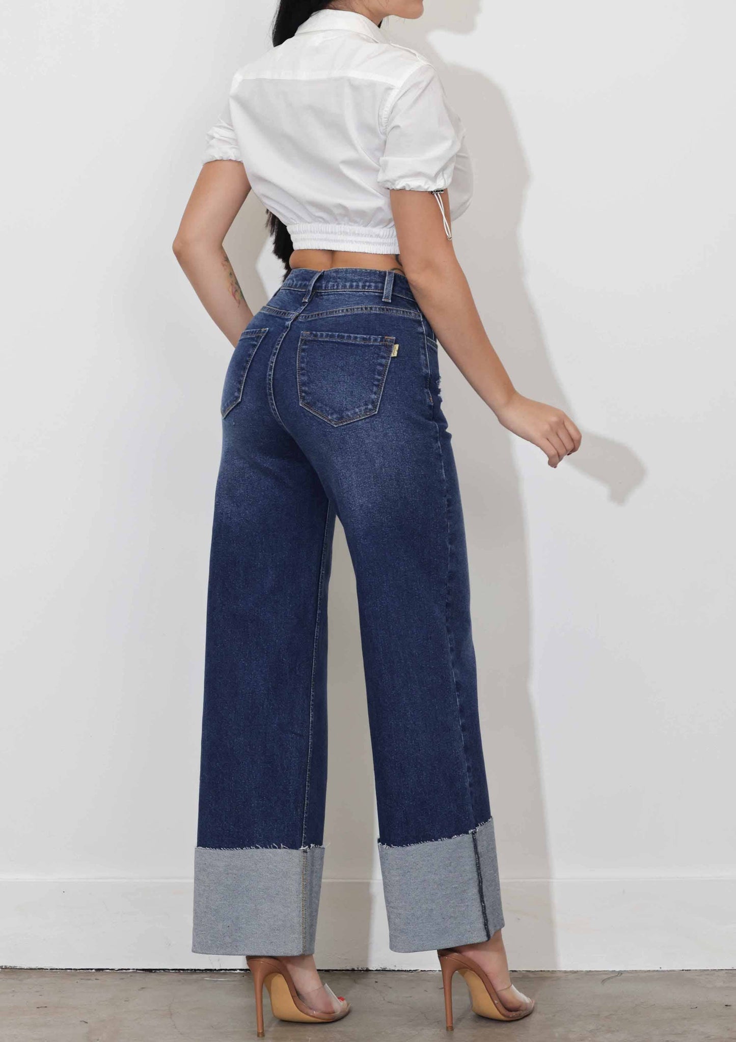 WIDE LEG - Rigid with Comfort Stretch