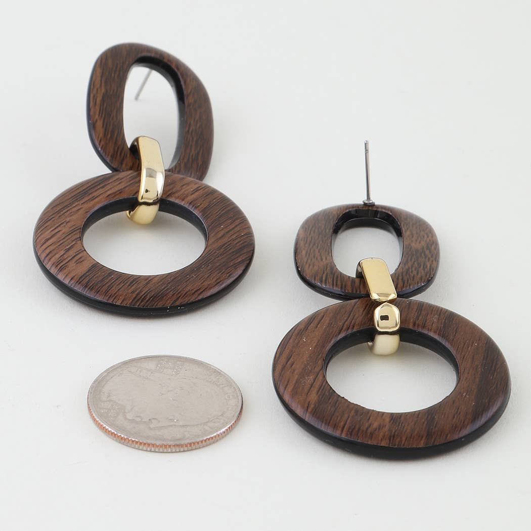Modern Grain Link Chain Earrings