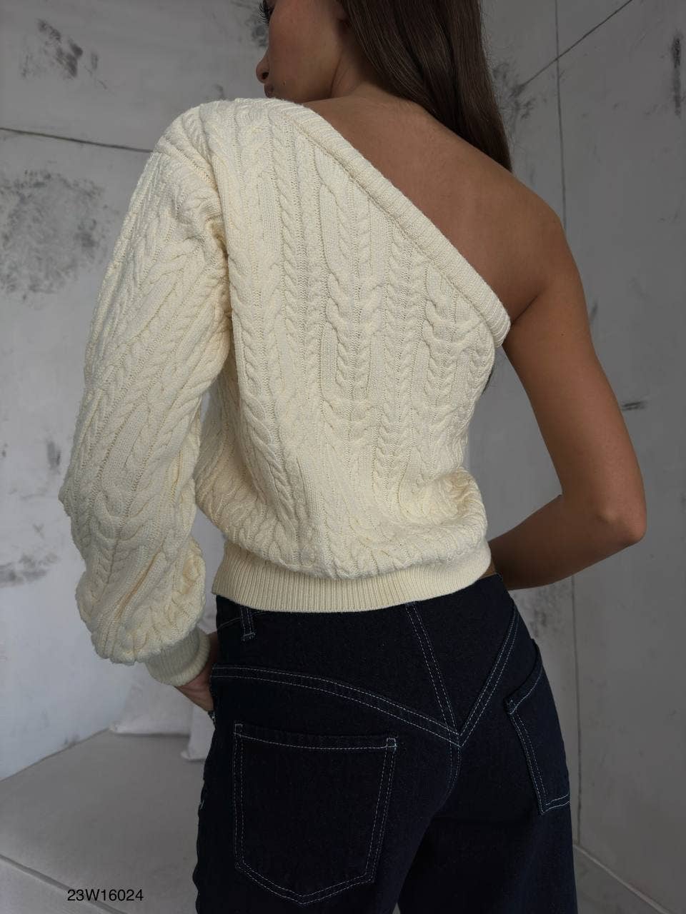 One Shoulder Knit Sweater Top