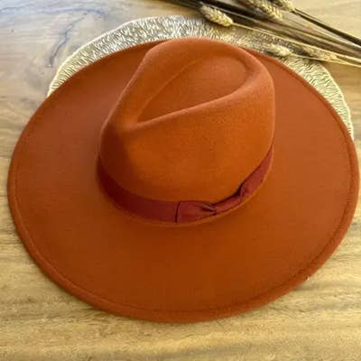 Vegan Felt Panama Hat W/Ribbon