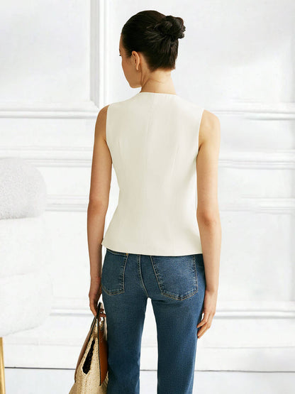 Giana Sleeveless Button Vest