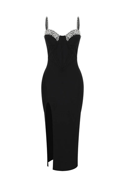 Moonlight Embellished Corset Midi Dress byRivir