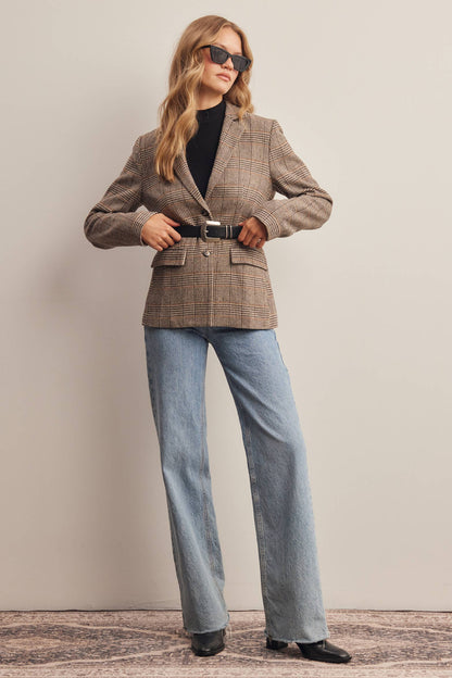 Plaid Tailored Blazer by Forte