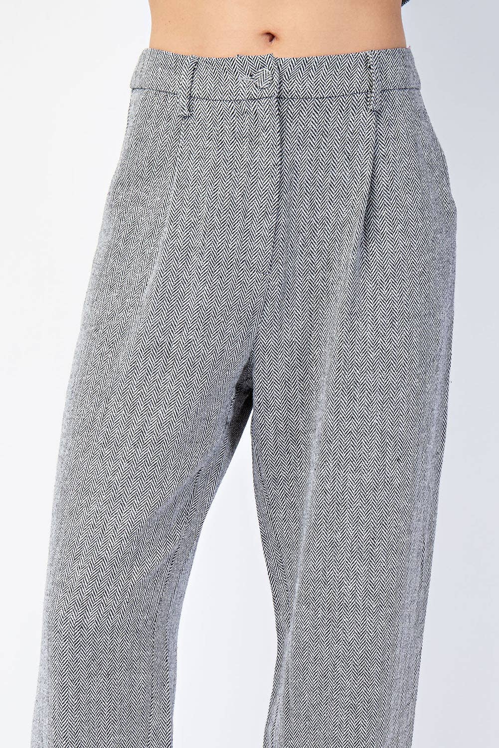 Herringbone Woven Trousers
