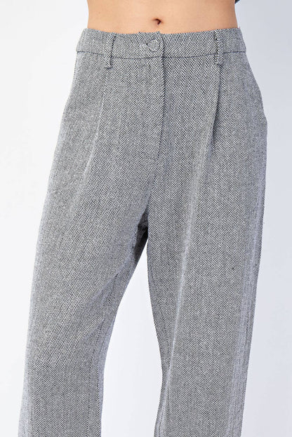 Herringbone Woven Trousers
