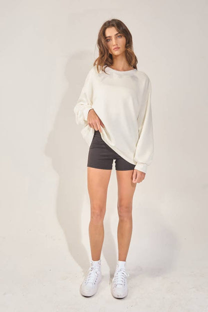CeCe Bow-Back Oversized Sweatshirt