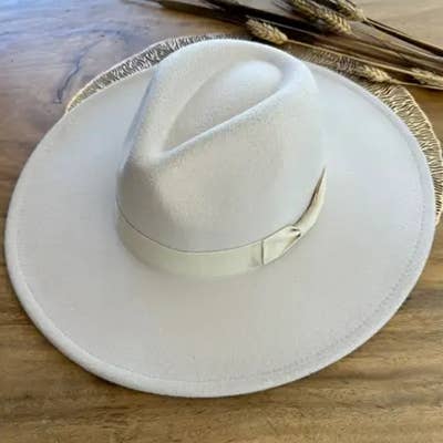 Vegan Felt Panama Hat W/Ribbon