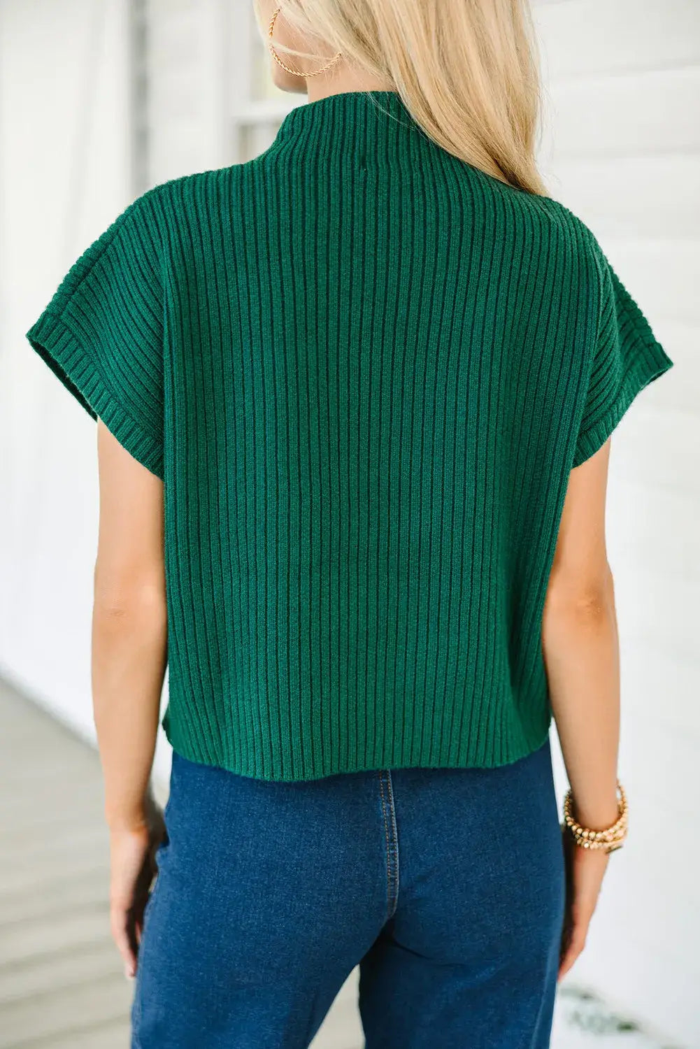 Sabrina Rib Knit Mock Neck Sweater