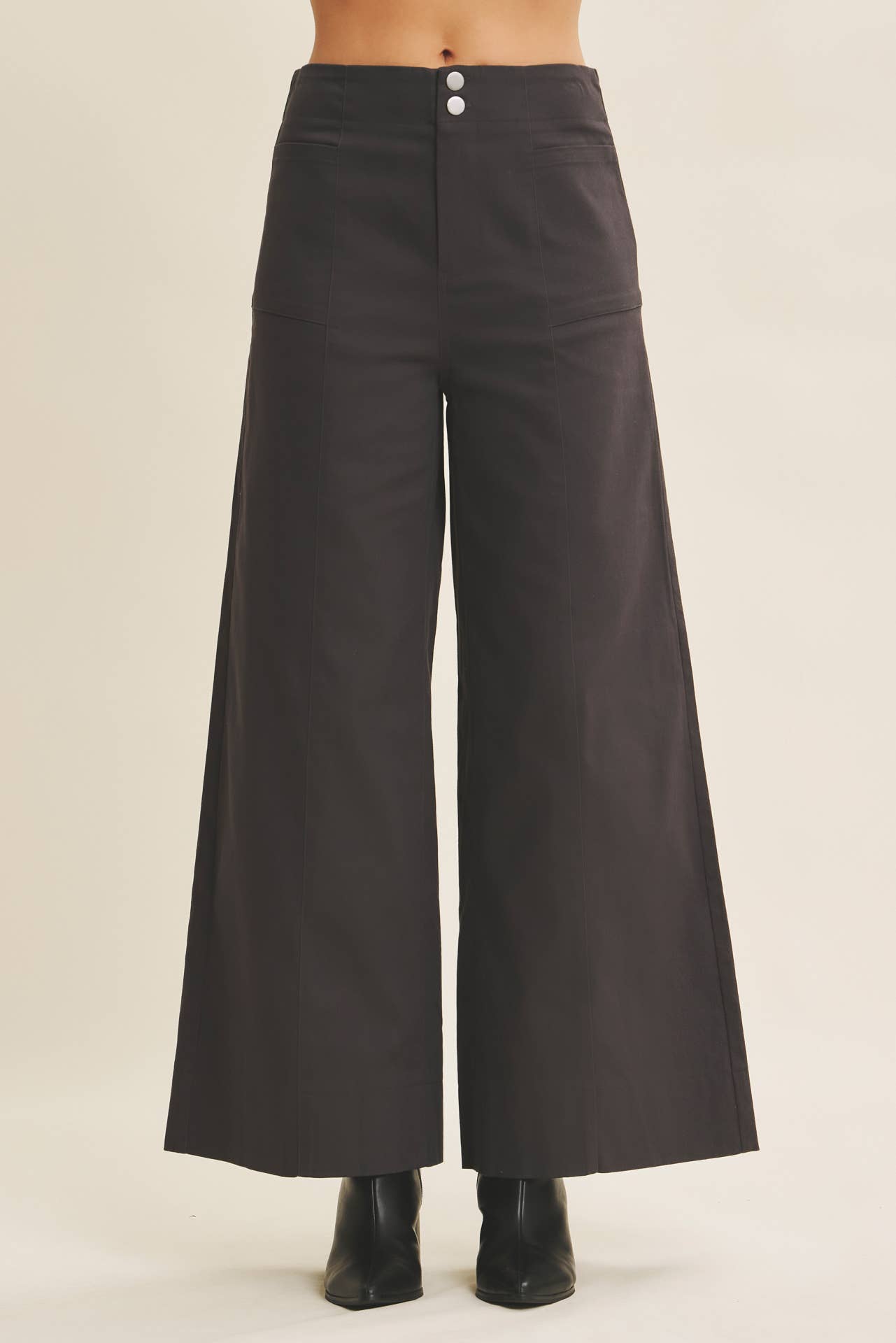 Jamesha Wide Leg Khaki Pants